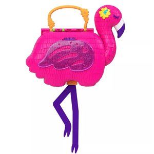 Polly Pocket Flamingo Party Playset w/2 Dolls & 26 Surprise Accessories, Compact
